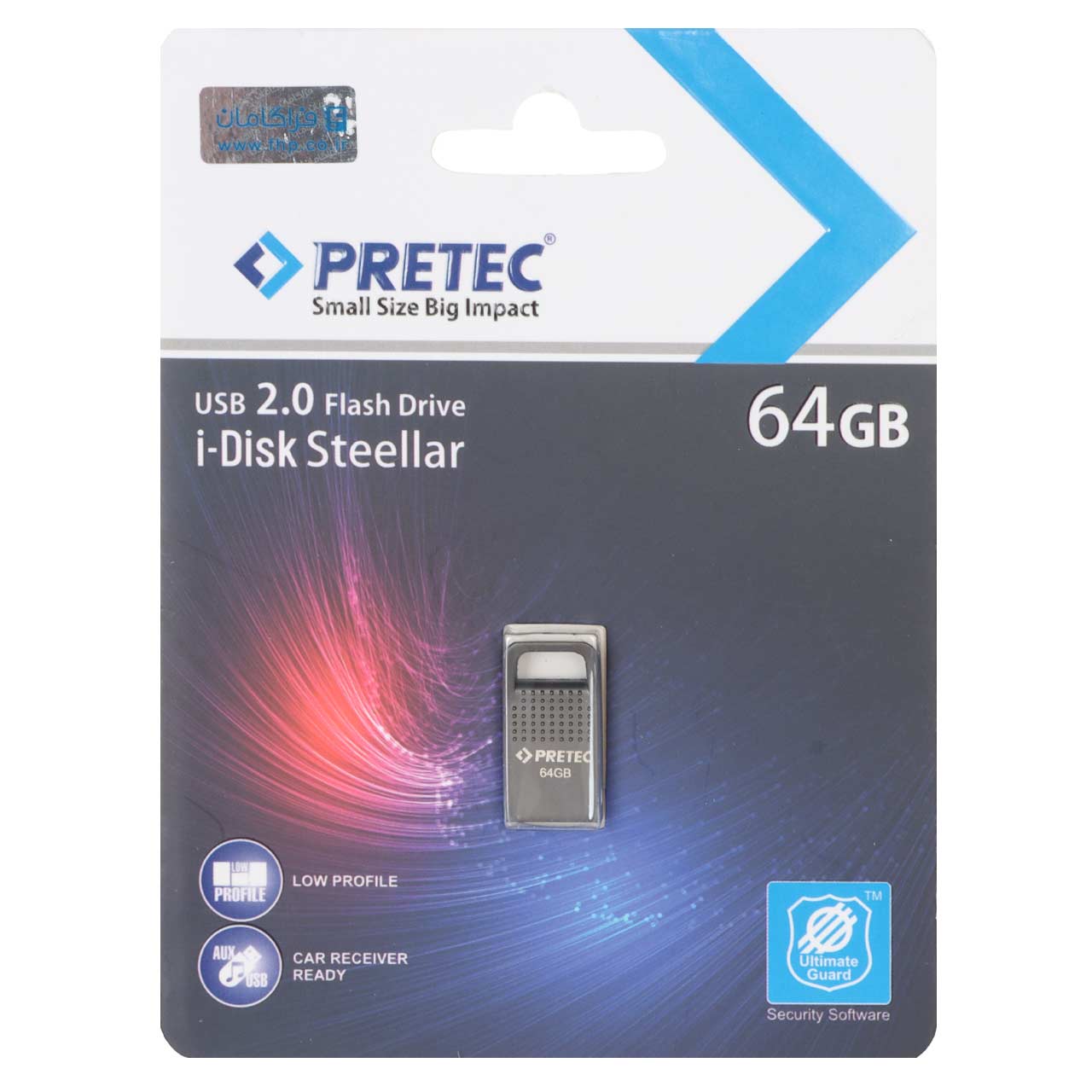 Pretec i-Disk Steelar USB 2.0 Flash Memory - 64GB - خاکستری (گارانتی فراگامان)